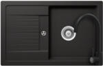 SCHOCK Lima D-100S konyhai mosogatótálca 780 x 500 mm Cristalite Nero, fekete és Schock Prima konyhai csaptelep fekete, beépíthető (LID10SNEPRNEG)