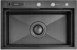 SCHOCK Higold 952357 konyhai mosogatótálca 750 x 480 mm, rozsdamentes acél, PVD Nano bevonat, kő textúra, kiegészítőkkel, gunmetal, beépíthető (952357)