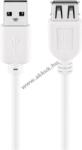 Goobay USB-A hosszabbító kábel 0, 3m fehér 2, 5W 0, 5A 480Mbit/s USB2.0 USB-A dugó > USB-A aljzat