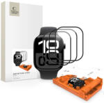 Tech-Protect Easy Set Flex 3x üvegfólia Apple Watch 4 / 5 / 6 / SE 1 / 2 / 3 (44mm), fekete