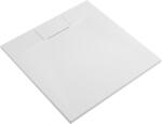 Cerano - Négyzet alakú zuhanytálca Enzo - SMC/ásványi kompozit - strukturált fehér matt - 80x80x3 cm (CER-666043)