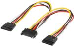 Goobay PC Y tápkábel/tápadapter SATA 1x aljzat 2x SATA standard dugó 0, 2m