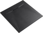 Cerano - Enzo négyzet alakú zuhanytálca - SMC/ásványi kompozit - strukturált fekete matt - 80x80x3 cm