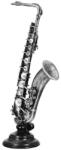  Nagy méretű ezüst színű gyönyörű szaxofon asztali szobor - 37 cm