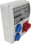 TRACON Cutie de distribuţie cu protecţie Prot. : RCCB, MCB, Out: 2×SCHUKO+1×16A(3P+N+E) (TDB04-11MV)