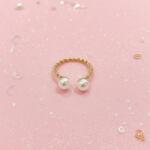 Pink Dream Beauty Elíra - arany / ezüst gyöngy mintázatú gyűrű Szín: Arany