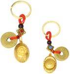  Cal amuleta breloc Feng Shui 10 cm cu moneda pepita si simboluri zodiac chinezesc pentru energie pozitiva 1 buc