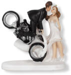 Gyertyakovács Motoros nászpár esküvői tortadísz