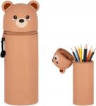  Álló maci alakú szilikon tolltartó, barna (b0f4crcs3m)