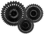  Decorative Rosettes, Black, 20-30cm (1 pkt / 3 pc. ) (RPB1-010)