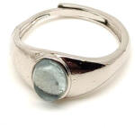 R. M. ékszer Nyugtató akvamarin ásvány gyűrű állítható 8x5mm (019228)