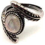 R. M. ékszer Lélekemelő labradorit ásvány gyűrű állítható 8x5mm (019220)