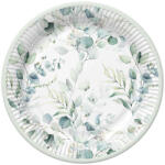  Virág Eucalyptus Twigs papírtányér 8 db-os 22, 7 cm (PKK050884) - perfectbaby
