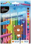 DERFORM Színes ceruzakészlet 12 db-os, jumbo, macifej formájú ceruzatest, Kidea (DFM-KMJ12KKA)