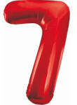  Piros 7-es Red szám fólia lufi 85 cm (MLG120660) - perfectbaby