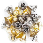 DP CRAFT Harangok, csengők, fűzhető, 20 db/csomag, 26mm-es, arany és ezüst színű (DPC-DPME-007)