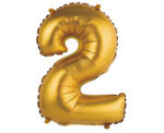 Arany Gold Matt 2-es mini szám fólia lufi 35 cm (MLG108828) - perfectbaby