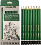 Grafitceruza készlet, 12 db-os, 8B-2H, hatszögletű, Yalong YL201328-12 (KNC-152111)