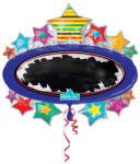 AMSCAN Black Board Star fólia lufi 78 cm (DPA3248601) - perfectbaby