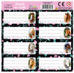 DERFORM Lovas füzetcímke 8 db/ív, többféle (DFM-NNZKO)