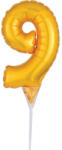 AMSCAN Arany Gold 9-es szám fólia lufi tortára 15 cm (DPA3735701)