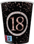  Happy Birthday 18 Rose Gold papír pohár 8 db-os 250 ml (PKK760548) - perfectbaby