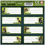 DERFORM Dinoszaurusz füzetcímke 8 db/ív, többféle (DFM-NNZDN)