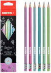 Kores Grafitceruza HB, radírral, KORES GRAFITOS Style, háromszög test, vegyes metál színek, 6 db-os (CRW-IK92810)