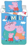 Jerry Fabrics Peppa malac Big Pig Family gyerek, ovis ágyneműhuzat 100×135cm, 40×60 cm (JFK128405) - perfectbaby