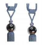 Gipiurowo Prémium bojt függönyhöz, ezüst és tükörgömb, 80 cm (chwost do zasłon 06)