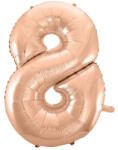  Rose Gold 8-as szám fólia lufi 92 cm (MLG106381) - perfectbaby
