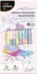 DERFORM Színes ceruzakészlet 12/24, DUO (kétvégű), pasztell, Kidea, háromszög test (DFM-KTDP24KKA)