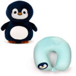 PUCKATOR 2 az 1-ben kifordítható utazópárna és plüss figura, pingvin, kék (PCT-CUSH376)