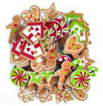 DP CRAFT Dekorgumi, öntapadós, karácsonyi mézeskalács figurák, 60 db-os (DPC-KSPI-369) - perfectbaby