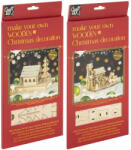 CRAFT ID Karácsonyi fa dekoráció készítő kreatív szett, 2 féle, ház fenyőfával vagy télapó szánja (30x6, 4cm) (RMS-CR8040)