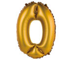  Arany Gold Matt 0-ás mini szám fólia lufi 35 cm (MLG108781) - perfectbaby