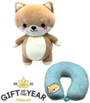 PUCKATOR 2 az 1-ben kifordítható utazópárna és plüss figura, Shuggs, a Shiba Inu kutya (PCT-CUSH421)