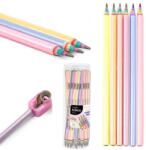 DERFORM Lányos grafitceruza, HB, kerek test, szivárványos, többféle, Kidea (DFM-TEOKA)