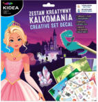 DERFORM Matricás képalkotó szett, 3 háttérlap + 4 ív matrica, hercegnős, Kidea (DFM-ZKRKBKA)