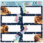 DERFORM Cleo and Frank füzetcímke 8 db/ív, kutyás, spániel, többféle (NNZCF44) (DFM-NNZCF44)