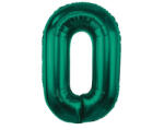  Zöld B&C Bottle Green 0-ás szám fólia lufi 85 cm (MLG190137) - perfectbaby