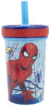 Global Licence Srl Pókember felboríthatatlan csúszásgátlós műanyag pohár szívószállal - 370ML (74787)