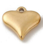  18K Aranyozott Nemesacél Szív Charm