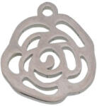  Ezüst Színű Nemesacél Rózsa Szegfű Virág Charm