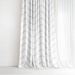 Goldea draperie 100% bumbac - zig-zag gri pe alb 280x150 cm