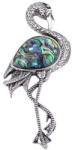  Ezüst Színű Abalone Paua Kagyló Flamingó Bross Kitűző