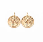  18K Aranyozott Cirkónia Strasszos Hölgy Portré Charm