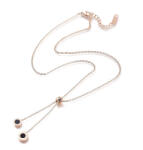  Rózsaarany Színű Nemesacél Strasszos 12 Hónap Nyaklánc