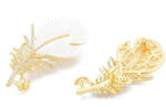  18K Aranyozott Cirkónia Strasszos Kagyló Berakásos Toll Bross Kitűző