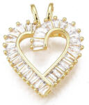  18K Aranyozott Cirkónia Strasszos Szív Medál